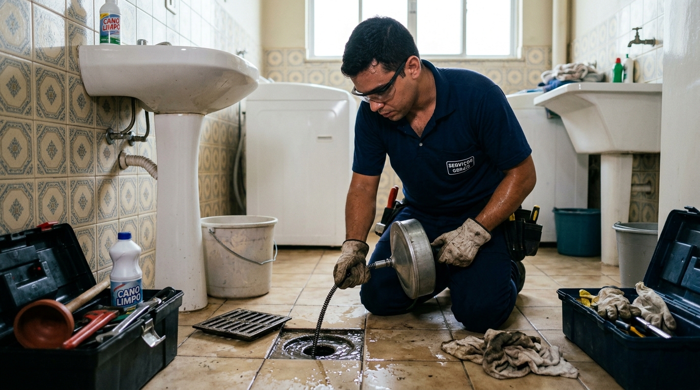 Desentupimento de ralo profissional em Londrina-PR