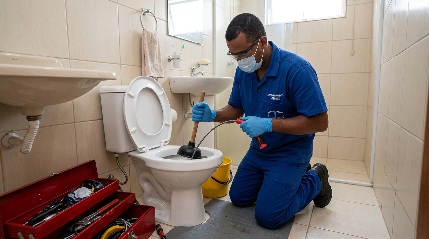 Desentupimento de vaso profissional em Londrina-PR